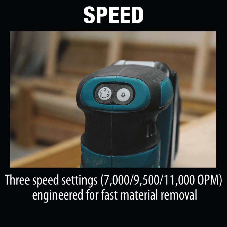 Makita 18V LXT Random Orbit Sander 18V LXT® Lithium-Ion Cordless Brushless Motor with 5" Round Hook and Loop Pad, Vacuum, Bare Tool - XOB01Z, detail 11