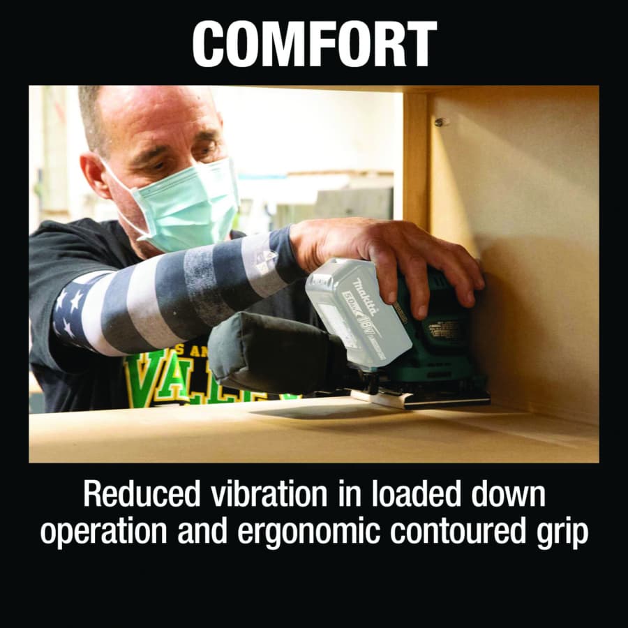 Makita Finish Sander 18V LXT® Lithium-Ion Cordless Brushed Motor with 4-1/2 x 4" Pad, Vacuum, Bare Tool - XOB02Z, detail 8