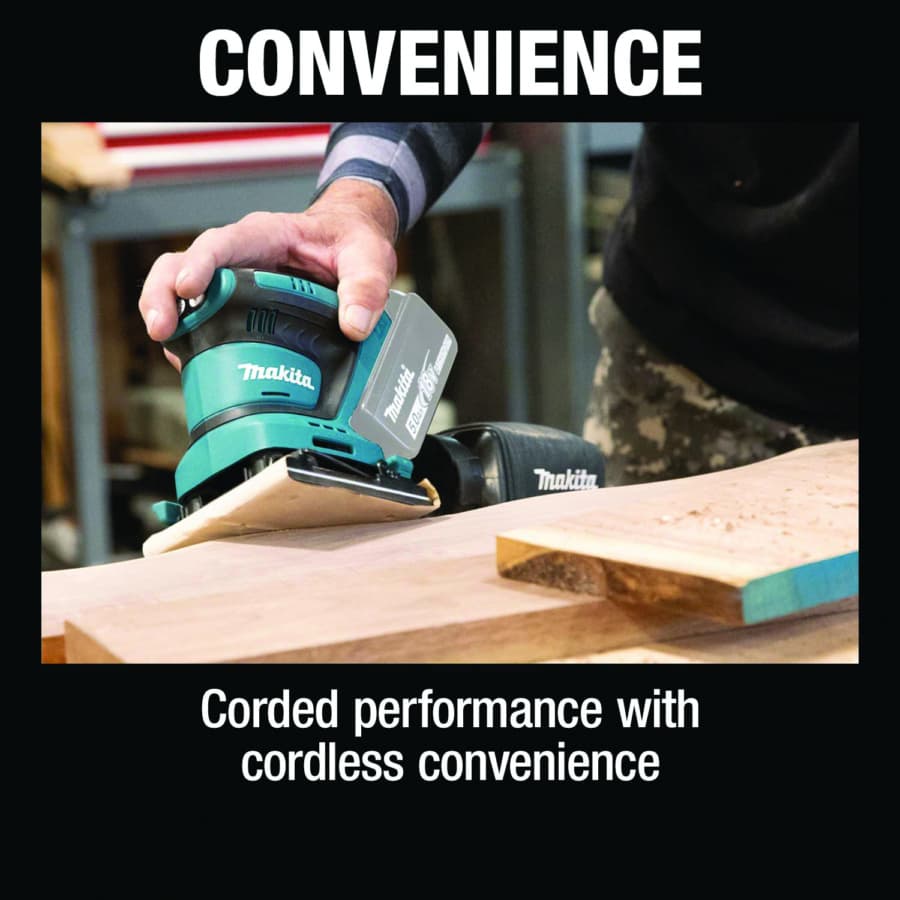 Makita Finish Sander 18V LXT® Lithium-Ion Cordless Brushed Motor with 4-1/2 x 4" Pad, Vacuum, Bare Tool - XOB02Z, detail 9