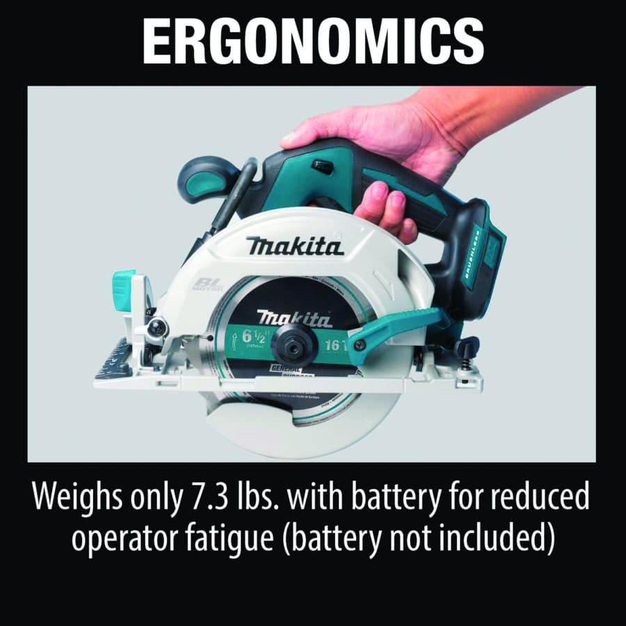 Makita 6-1/2" Circular Saw 5/8" Arbor with 18V LXT® Lithium-Ion Cordless Brushless Motor, Bare Tool, - XSH03Z, detail 3