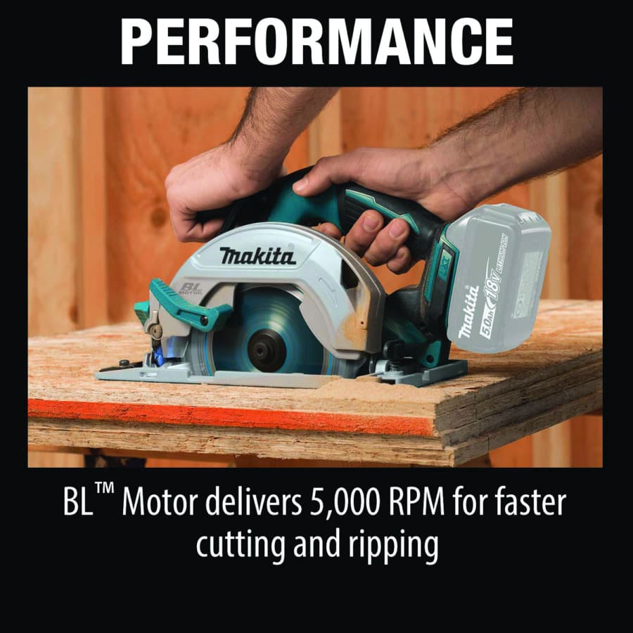 Makita 6-1/2" Circular Saw 5/8" Arbor with 18V LXT® Lithium-Ion Cordless Brushless Motor, Bare Tool, - XSH03Z, detail 5