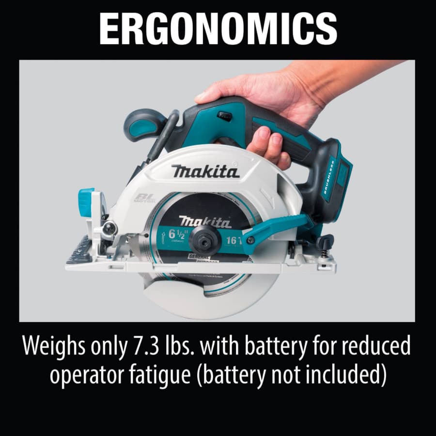 Makita 6-1/2" Circular Saw 5/8" Arbor with 18V LXT® Lithium-Ion Cordless Brushless Motor, Bare Tool, - XSH03Z, detail 7