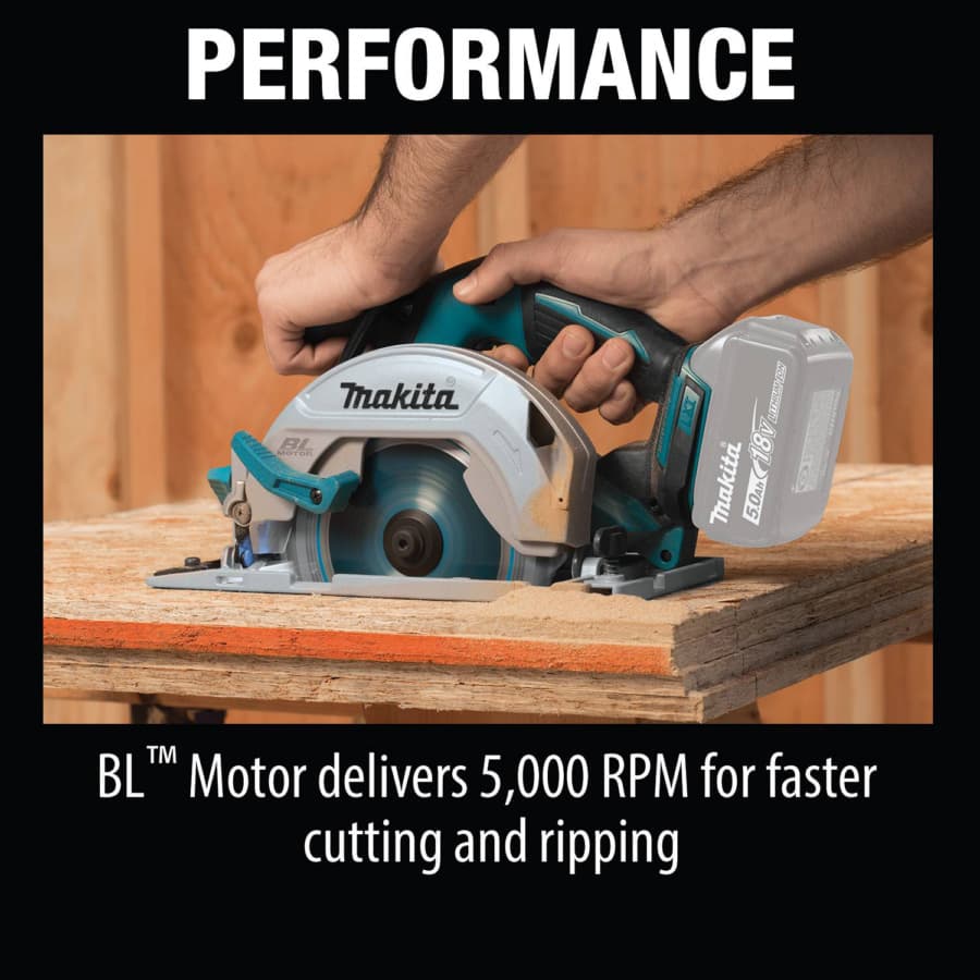 Makita 6-1/2" Circular Saw 5/8" Arbor with 18V LXT® Lithium-Ion Cordless Brushless Motor, Bare Tool, - XSH03Z, detail 9