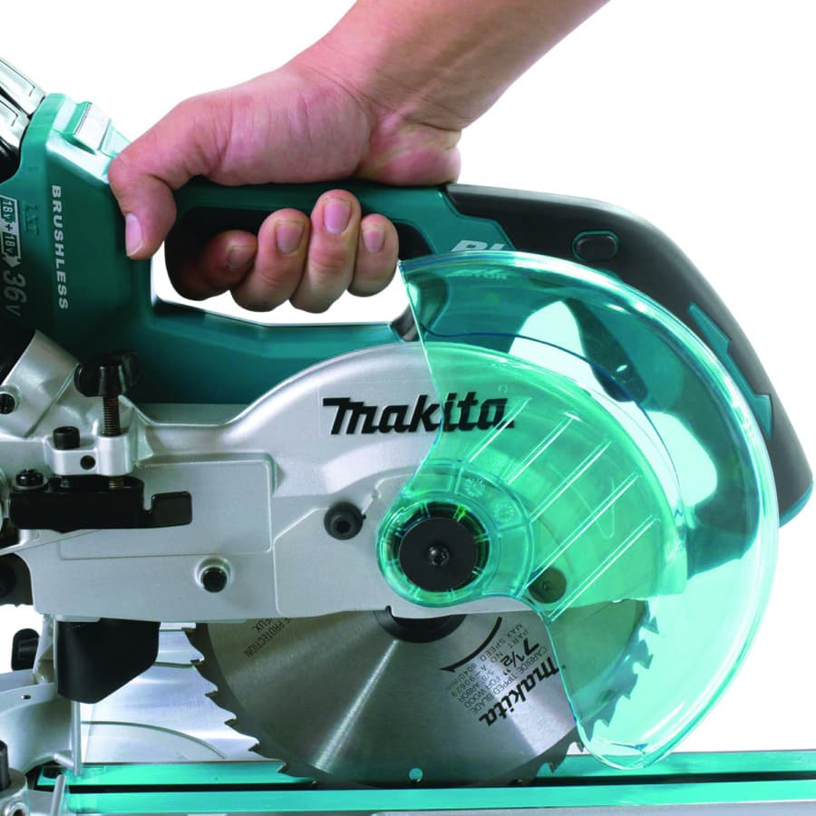 Makita 7-1/2" Compound Sliding Miter Saw 5/8" Arbor 18V LXT® Lithium-Ion Cordless Brushless Motor, Bare Tool - XSL02Z, detail 5
