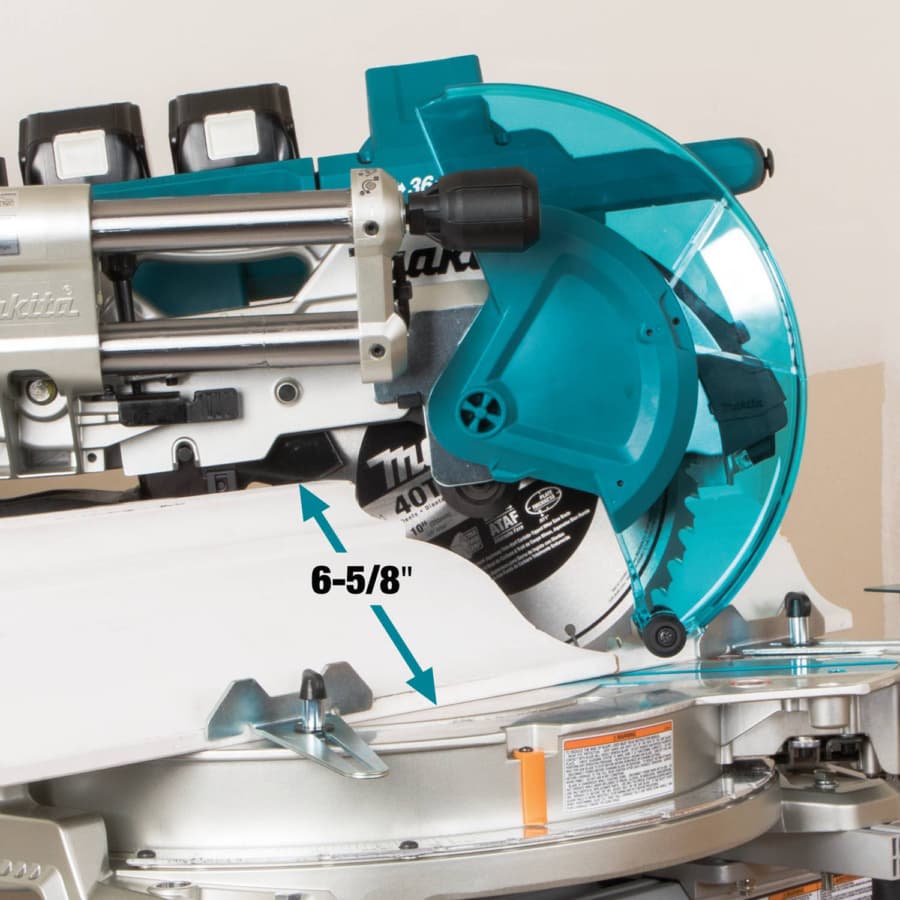 Makita 10" Compound Sliding Miter Saw 5/8" Arbor 18V LXT® Lithium-Ion Cordless Brushless Motor, 5.0 Ah Battery Included - XSL06PT, detail 4