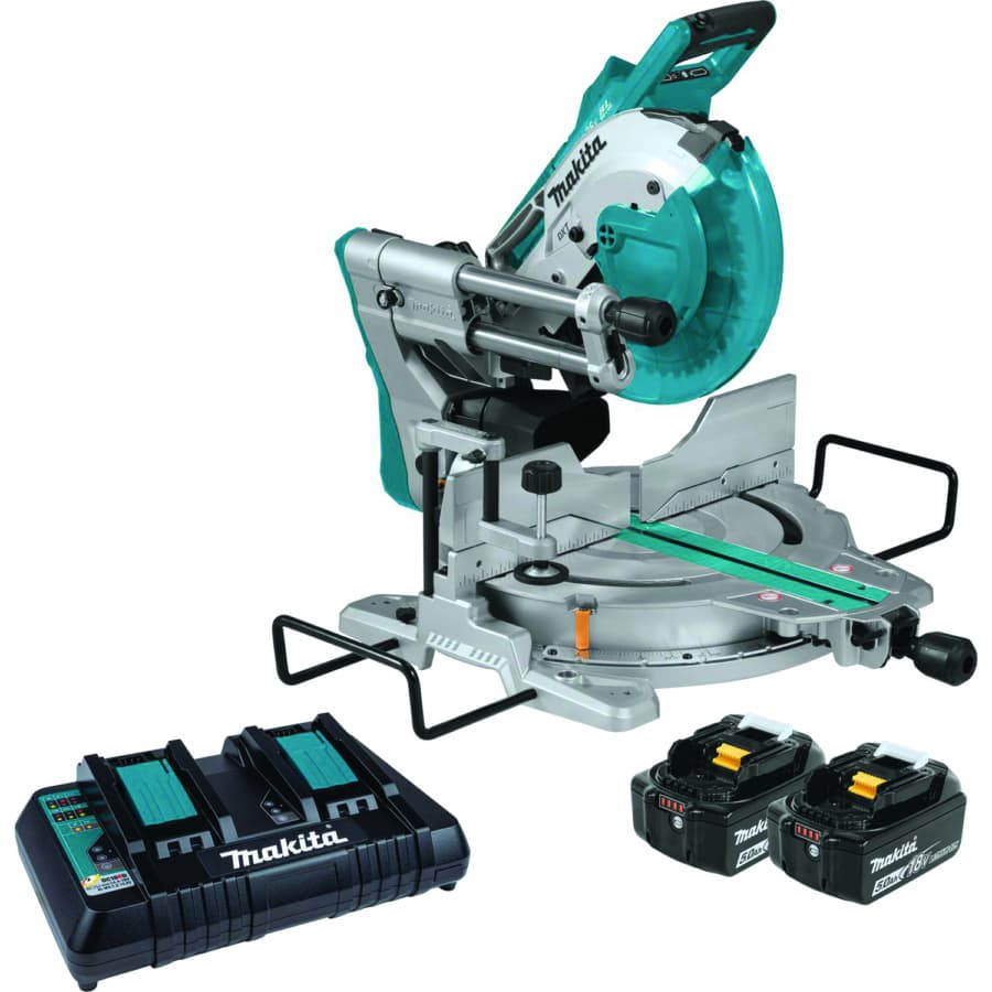 Makita 10" Compound Sliding Miter Saw 5/8" Arbor 18V LXT® Lithium-Ion Cordless Brushless Motor, 5.0 Ah Battery Included - XSL06PT, detail 5