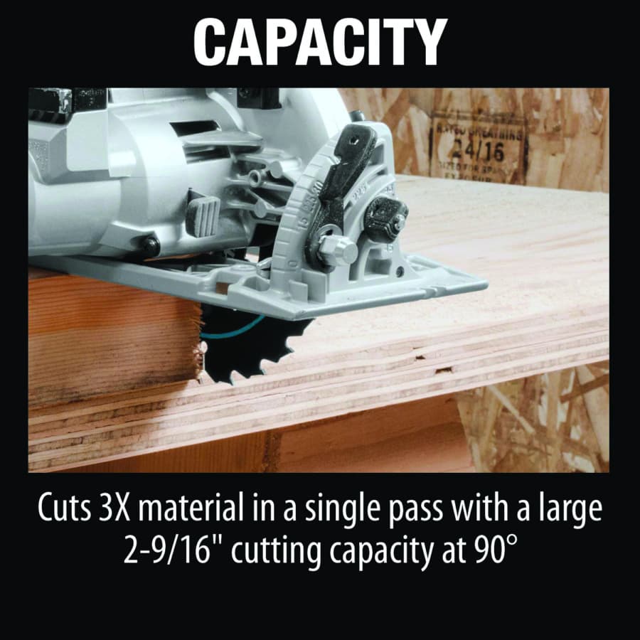 Makita 7-1/4" Circular Saw 5/8" Arbor with 18V LXT® Lithium-Ion Cordless Brushless Motor, Bare Tool, Rear handle - XSR01Z, detail 3
