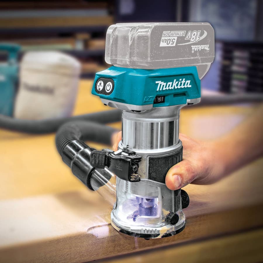 Makita Combination Plunge-Fixed Base Router 18V LXT® Lithium-Ion Cordless Brushless motor Variable Speed, Bare Tool - XTR01Z, detail 2