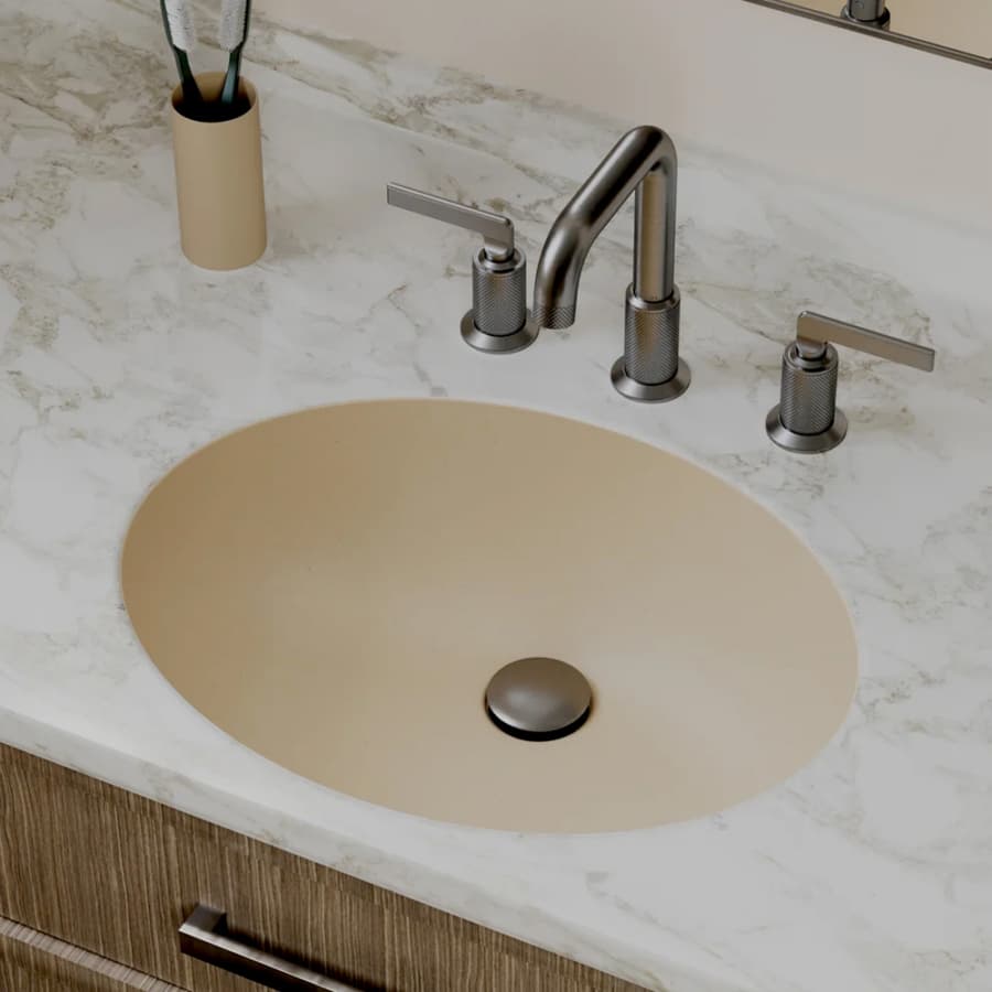Karran Seamless 19" Single Bowl Quartz Vanity Sink, Undermount, Bisque, Q-306-BS, detail 2