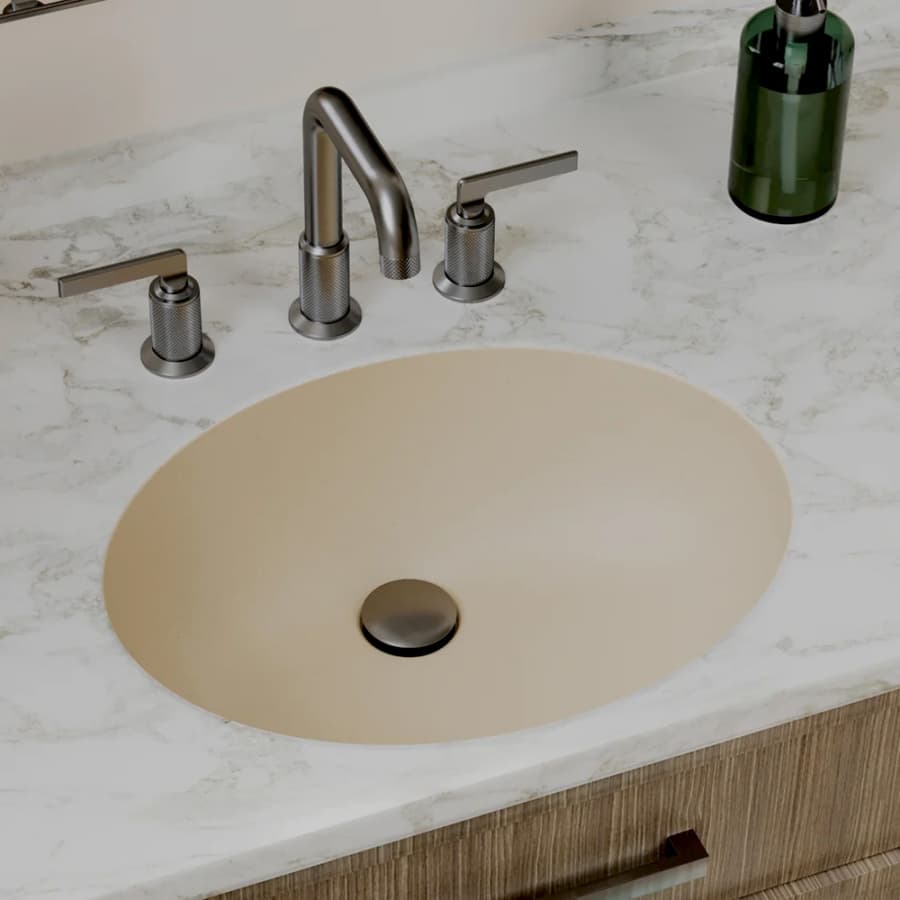 Karran Seamless 19" Single Bowl Quartz Vanity Sink, Undermount, Bisque, Q-306-BS, detail 3