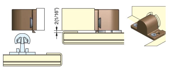 Sugatsune Fastmount Series Panel Mounting Standard Profile Side Surface Mount Female Clip Sold Per Box (100 Per Box), - PC-RF1-B, application