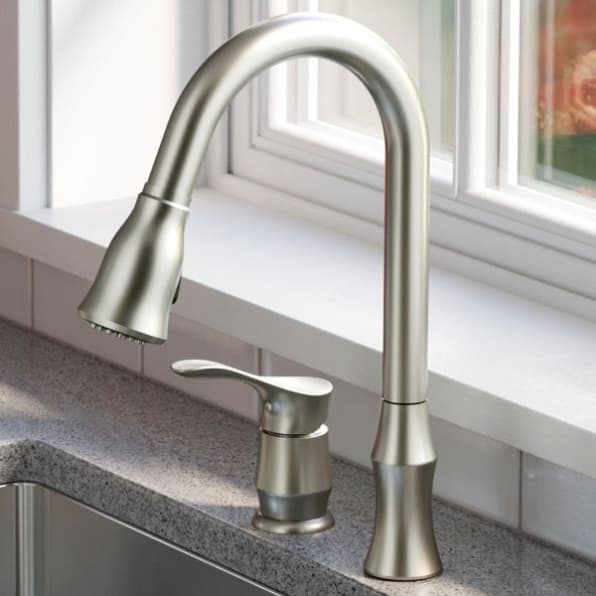 Karran Hillwood ADA Single Handle Pull-Down Kitchen Faucet, Stainless Steel, KKF260SS, detail 2