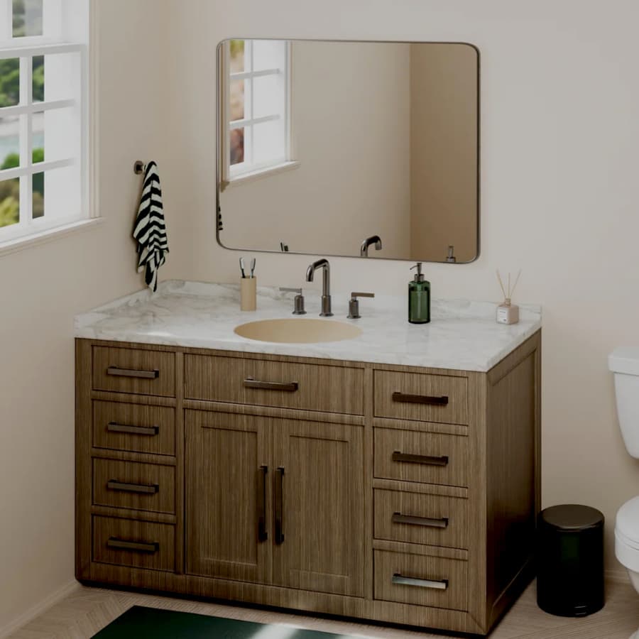 Karran Seamless 19" Single Bowl Quartz Vanity Sink, Undermount, Bisque, Q-306-BS, detail 8