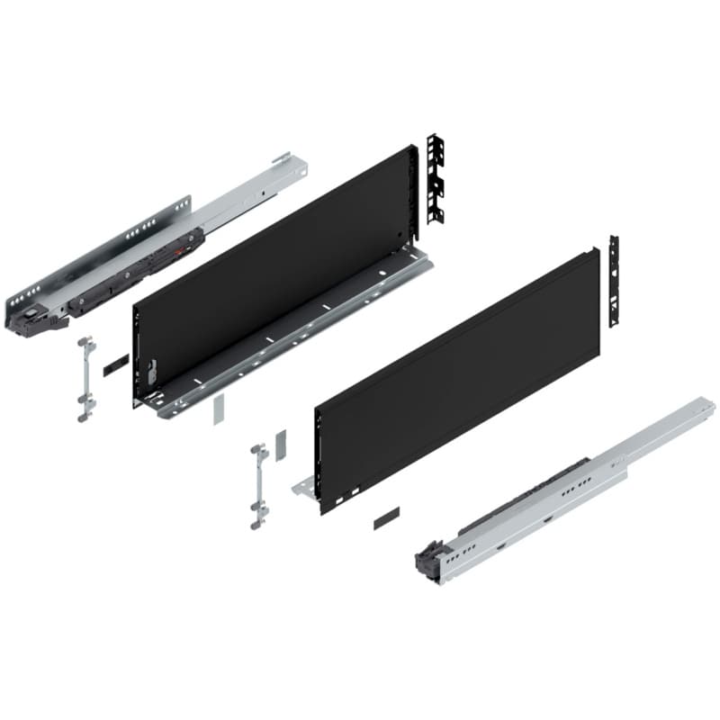 22" Legrabox Drawer System C Height, 7", 125lb Capacity Full-Extension with BLUMOTION, Carbon Matte Black