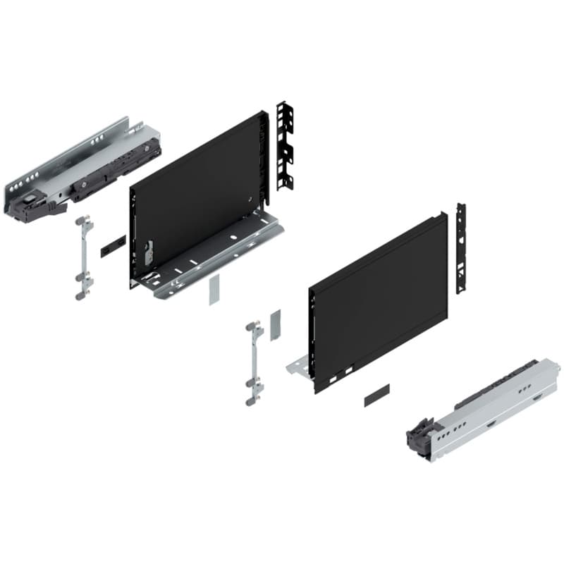11" Legrabox Drawer System C Height, 7", 125lb Capacity Full-Extension with BLUMOTION, Carbon Matte Black