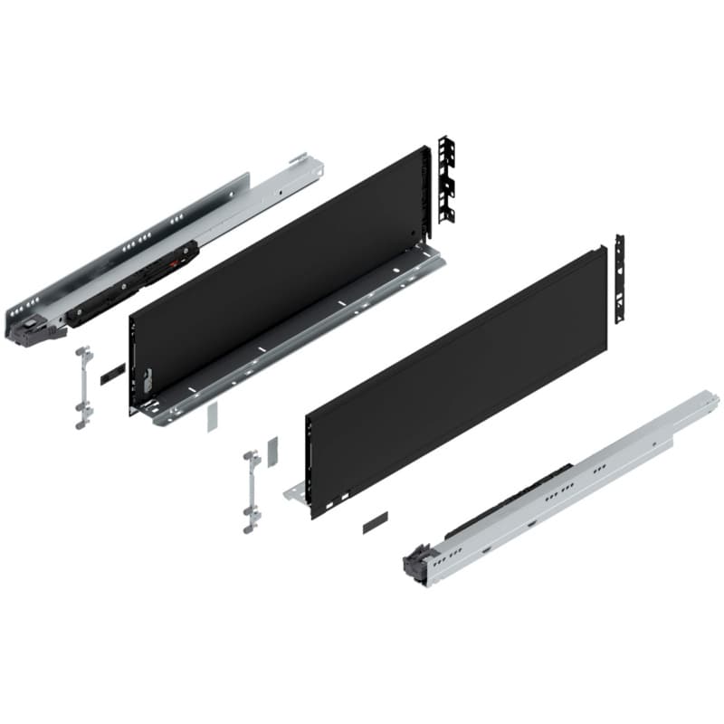 24" Legrabox Drawer System C Height, 7", 170lb Capacity Full-Extension with BLUMOTION, Carbon Matte Black