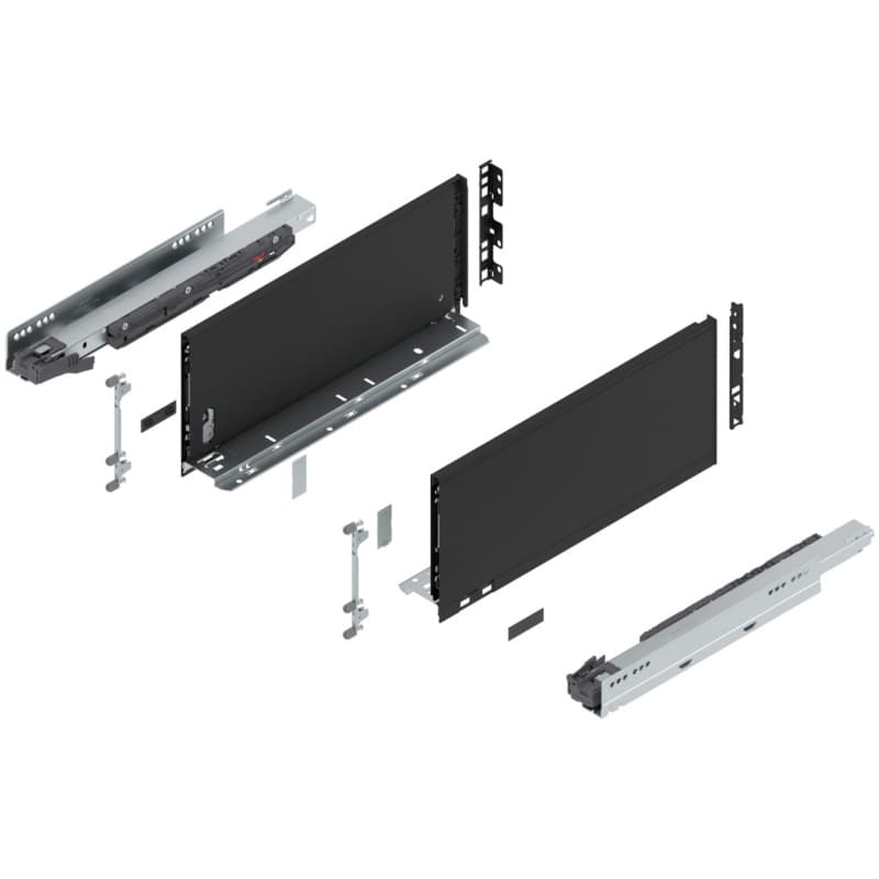 16" Legrabox Drawer System C Height, 7", 125lb Capacity Full-Extension with BLUMOTION, Carbon Matte Black