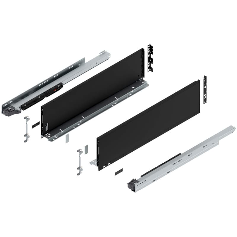 26" Legrabox Drawer System C Height, 7", 170lb Capacity Full-Extension with BLUMOTION, Carbon Matte Black