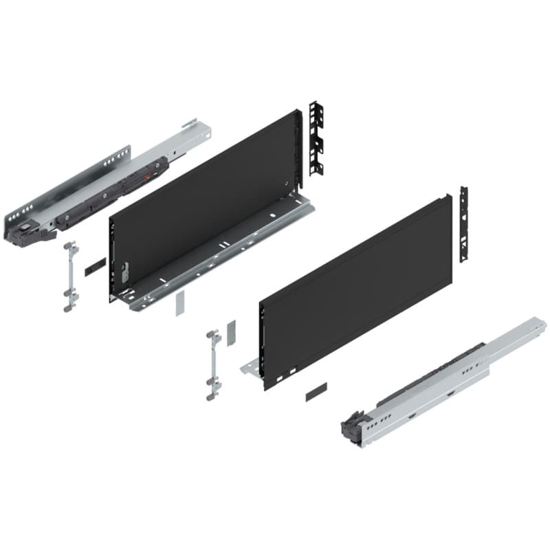 18" Legrabox Drawer System C Height, 7", 125lb Capacity Full-Extension with BLUMOTION, Carbon Matte Black