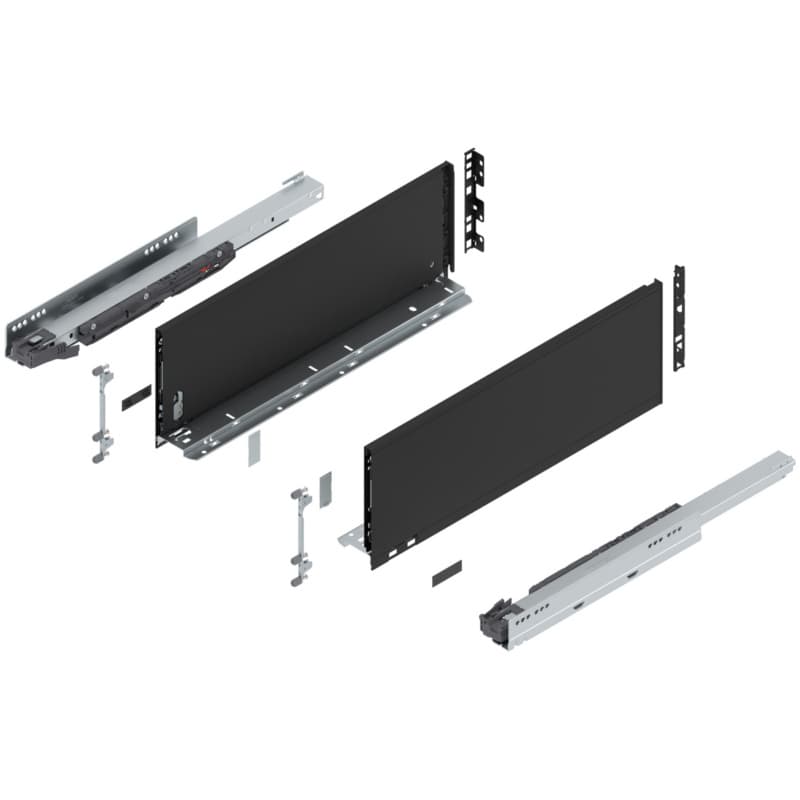 20" Legrabox Drawer System C Height, 7", 125lb Capacity Full-Extension with BLUMOTION, Carbon Matte Black