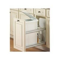 Single 35 QT Bottom-Mount Waste Container Pullout with Soft-Closing for 12" Opening Width, White