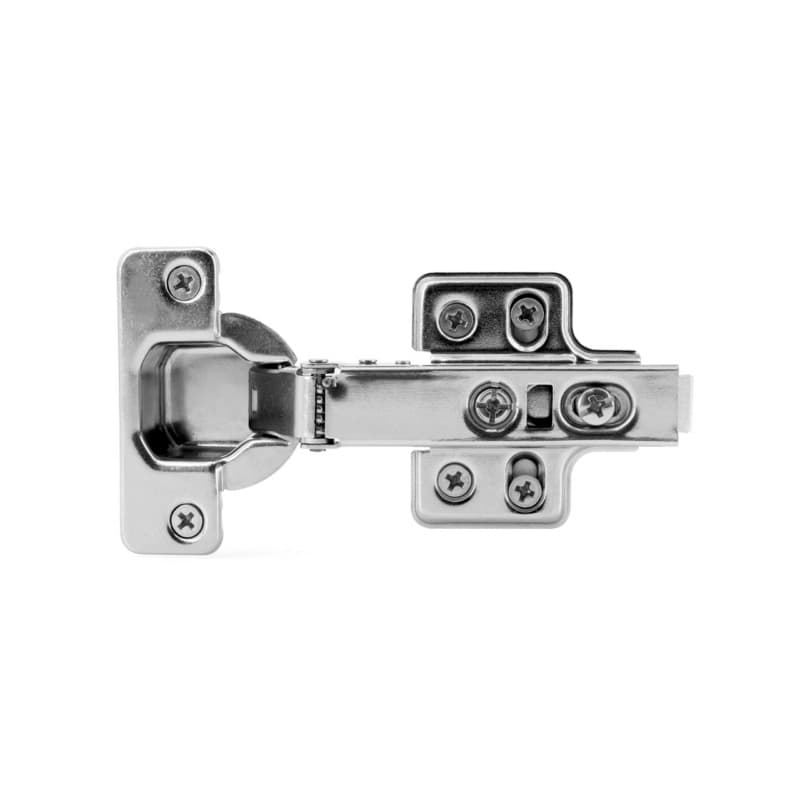 101° Opening Standard Euro Hinge with Damper, 19 Overlay, Stainless Steel, Screw-On