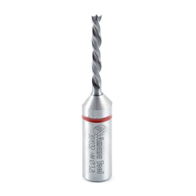 3.2mm x 57mm Brad Point Boring Bit, Left Hand, 10mm Shank