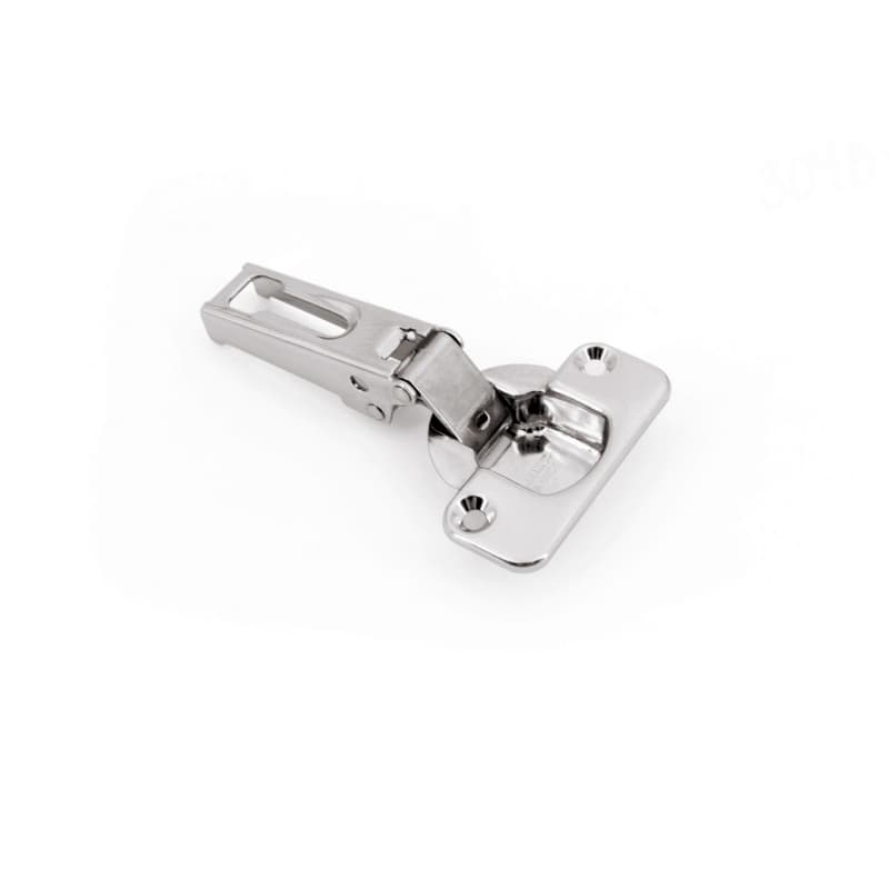 100° Opening Standard Euro Hinge, 45mm Boring Pattern, Free-Swinging, 19mm Overlay, Stainless Steel, Screw-On