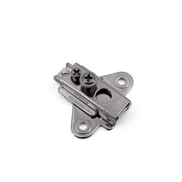 304B Cam Adjustable Wing Mounting Plate, Polished, Screw-On, 0mm