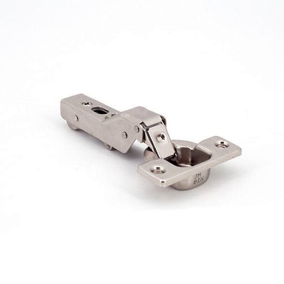 105° Opening Concealed Hinge, Free-Swinging, 9mm Overlay, Nickel, Screw-On