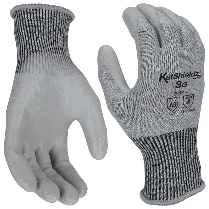 Medium Level A3 Polyurethane Palm Cut-Resistant Gloves, Gray
