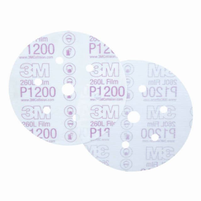 3M 6" 17-Hole Hook and Loop Aluminum Oxide Film 260L Sanding Discs