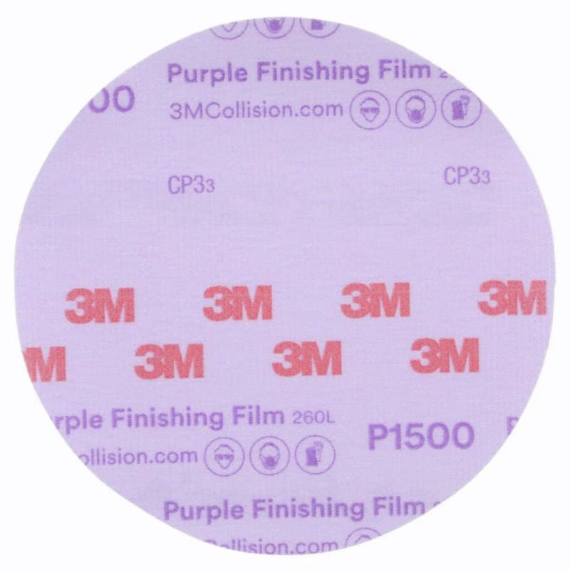 6" Stikit™ 600 Grit No Holes 260L Finishing Film Disc, Aluminum Oxide on Polyester Film (100/Box)