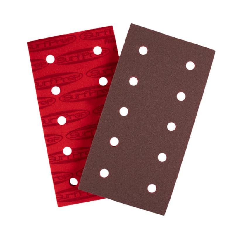 Medium Grit Aluminum Oxide 10 Holes ProFoam Abrasive Pad, 3" x 7" x 5mm (25/Box)