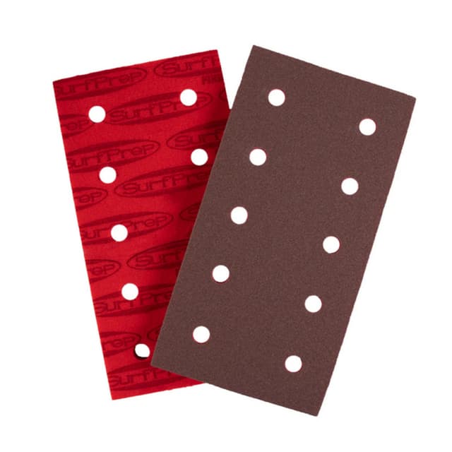 SurfPrep, Sanding Pad, 3-2/3" x 7" x 10mm Aluminum Oxide ProFoam, 10-Hole, 100/Pack