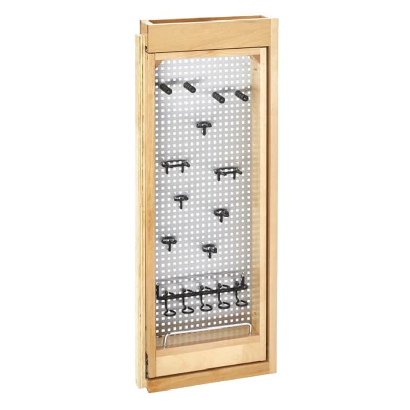 3" 1-Shelf Pullout Organizer with Stainless Steel Panel, Wood