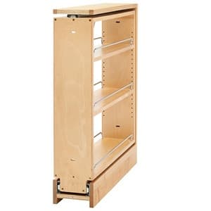 6" x 26-3/8" 3-Shelf Pullout Organizer, Maple