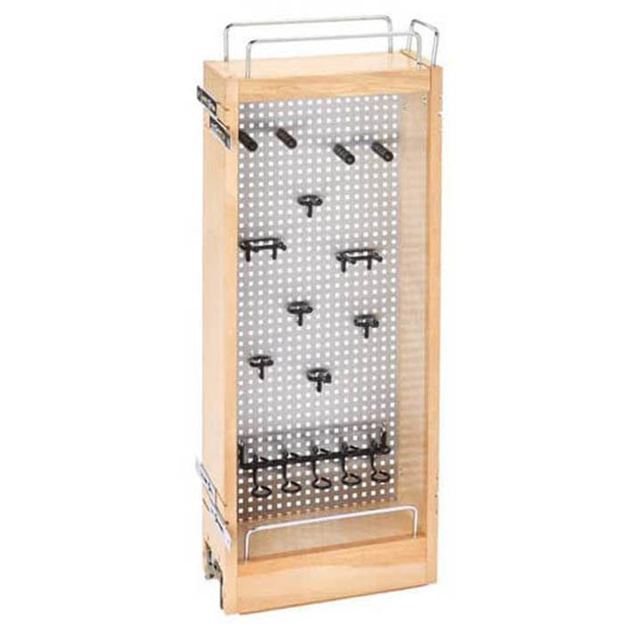 5" x 26-1/4" Pullout Organizer with Stainless Steel Panel, Wood