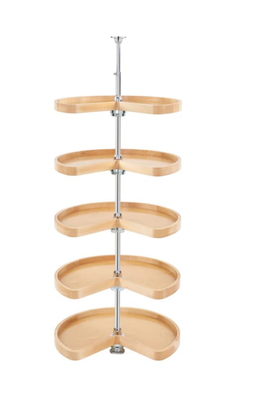 4465 24" Kidney 5 Tray Lazy Susan, Natural Maple