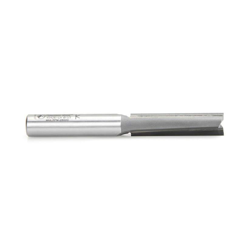 1/2" x 4-1/4" Left Hand Straight Plunge Router Bit, 2-Flute, 1/2" Shank