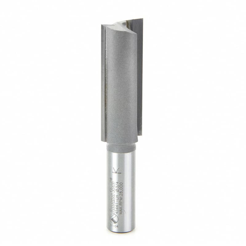 3/4" x 3-5/8" Left Hand Straight Plunge Router Bit, 2-Flute, 1/2" Shank