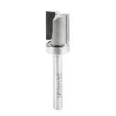 0.615"" x 2-1/2" Straight Plunge Bit with Upper Ball Bearing, 2-Flute, 1/4" Shank