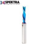 3/16" x 2" Down-Cut Spektra Extreme Tool Life Coated Spiral Plunge Bit, 2-Flute, 1/4" Shank