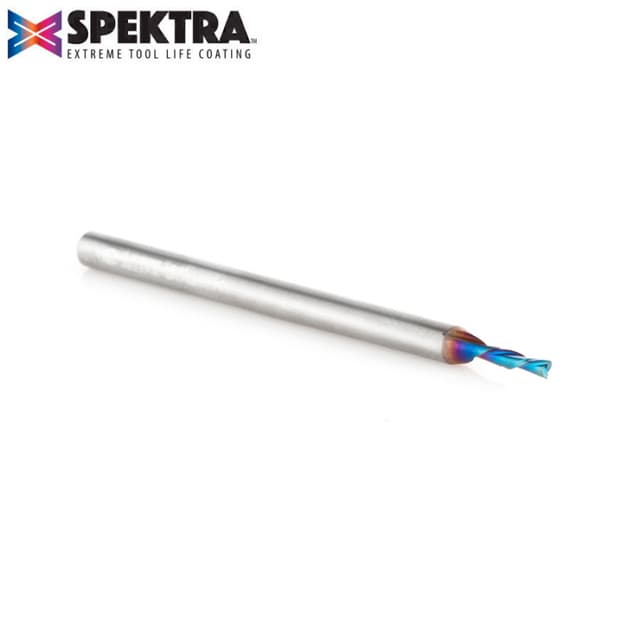 1/16" x 2" Down-Cut Spektra Extreme Tool Life Coated Spiral Plunge Bit, 2-Flute, 1/8" Shank