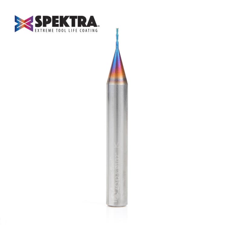 1/32" x 2" Down-Cut Spektra Extreme Tool Life Coated Spiral Plunge Bit, 2-Flute, 1/4" Shank
