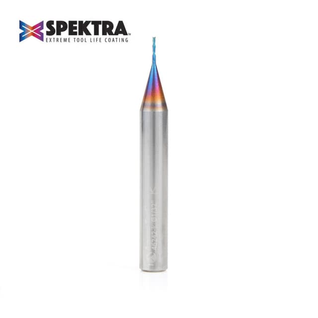 1/32" x 2" Down-Cut Spektra Extreme Tool Life Coated Spiral Plunge Bit, 2-Flute, 1/4" Shank