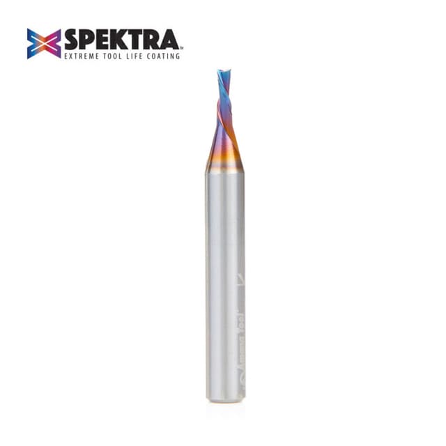 3/32" x 2" Down-Cut Spektra Extreme Tool Life Coated Spiral Plunge Bit, 2-Flute, 1/4" Shank