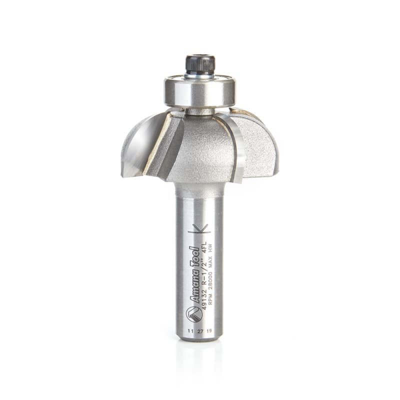 1-3/4" x 1/2" Radius Cove Router Bit, 4-Flute, 1/2" Shank