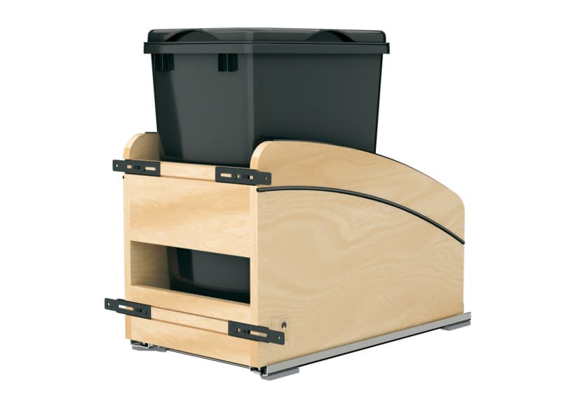 Single 35 Qt. Craftsman Collection Bottom Mount Pullout Waste Container, Black
