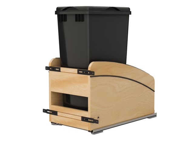 Rev-A-Shelf Corporation Bottom Mount Trash Pullout, 4WCCC Series, Single 50 Quart Bin, for 12" Openings